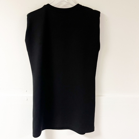 Rachel Zoe Sleeveless Padded Shoulder Crew Neck Black Mini Dress Size S - Picture 6 of 8